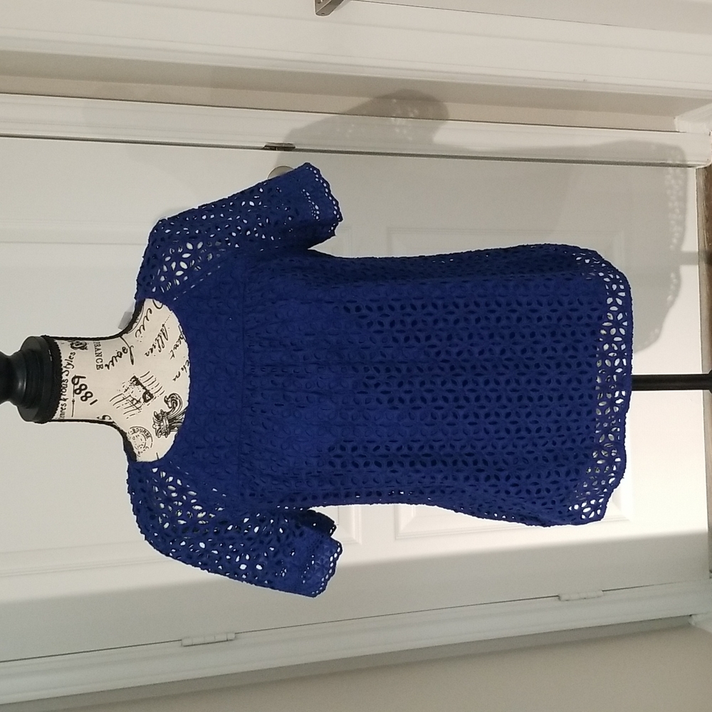 NWT J. Crew Blue Cutout Blouse Size 4